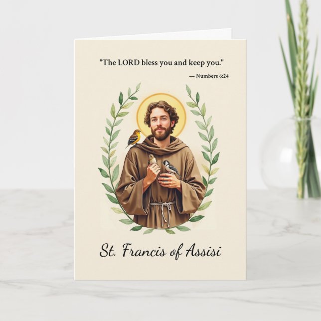 Carte Saint François d'Assise que la paix et les bénédic (Devant)