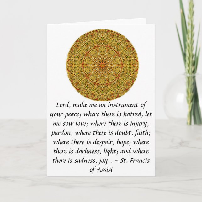 Carte Saint François d'Assise sur la FOI (Devant)