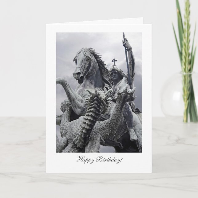 Carte Saint George et le Dragon, Joyeux anniversaire (Devant)