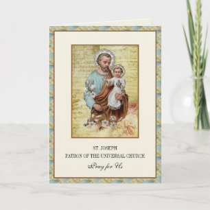 Carte Saint Joseph Enfant Jésus mémoriare Vintage Religi