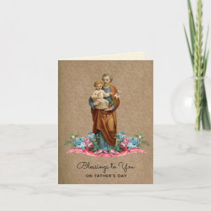 Carte Saint Joseph Jésus Fête des pères catholique Relig