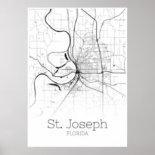 Carte Saint-Joseph - Missouri - Poster de la carte