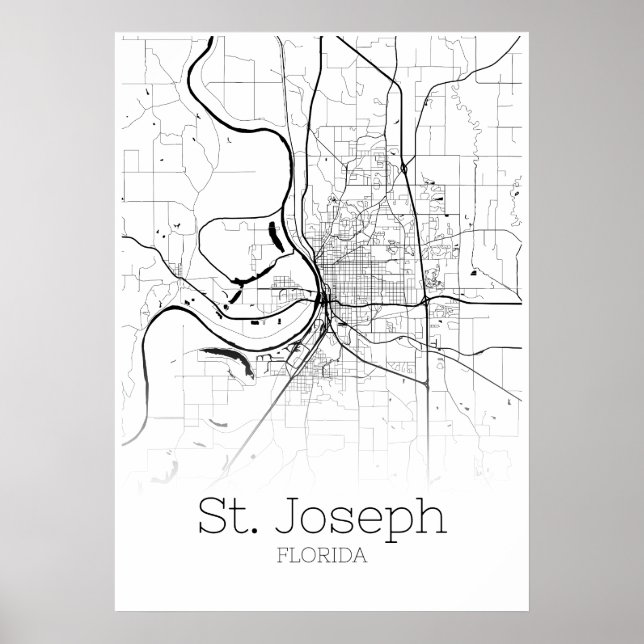 Carte Saint-Joseph - Missouri - Poster de la carte (Devant)