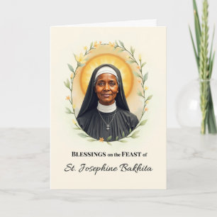 Carte Saint Josephine Bakhita Fête Bénédiction Jour Wrea