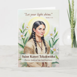 Carte Saint Kateri Tekakwitha Encouragement religieux