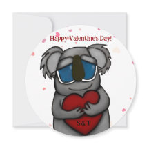Carte Saint Koala Bear Valentine's Day Card