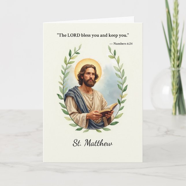 Carte Saint Matthieu que la paix et les bénédictions de  (Devant)