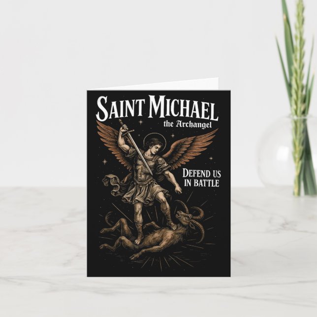 Carte Saint Michael Defend Us In Battle Archangel Christ (Devant)