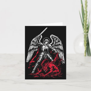 Carte Saint Michel l'Archange vainc Satan Catholique