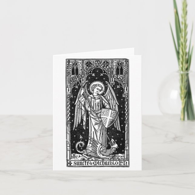 Carte Saint Michel l'Archange vainquant Satan Christ (Devant)
