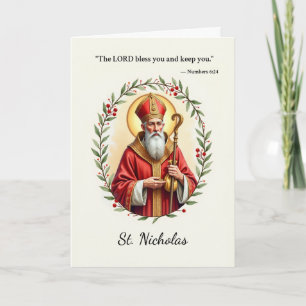 Carte Saint Nicolas que la paix et les bénédictions de D