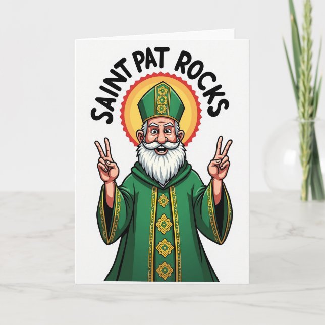 Carte Saint Pat Rocks Modern Card (Devant)