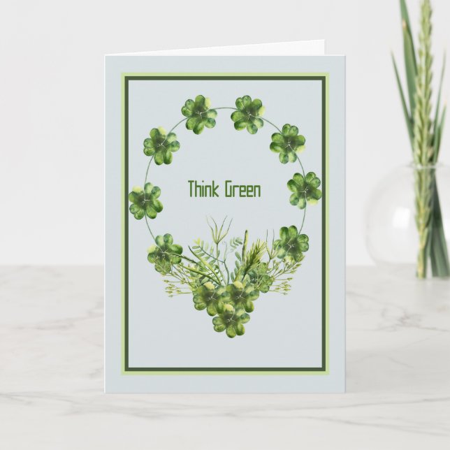 Carte Saint Patrick avec couronne Shamrock (Devant)