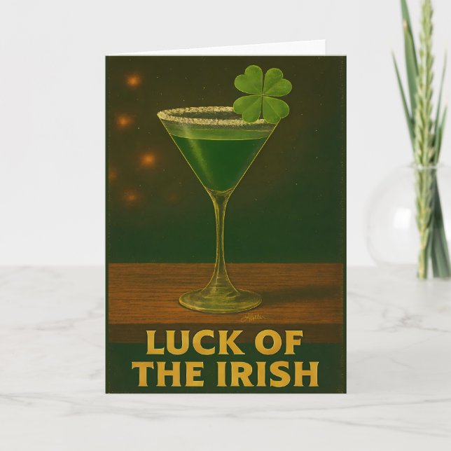 Carte Saint-Patrick Chance de l'Irlandais Martini au Trè (Devant)