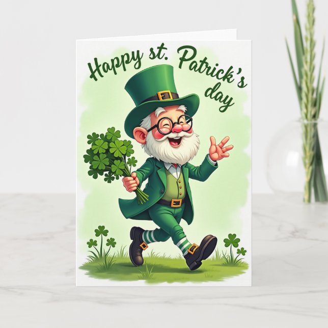 Carte Saint-Patrick Chaussettes Rayées (Devant)