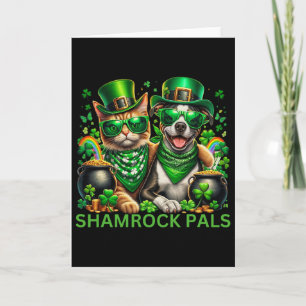 Carte Saint-Patrick Chien Et Chat Shamrock Pals 4 Adulte