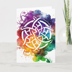 Carte Saint-Patrick coloré grunge celtique aquarelle jou