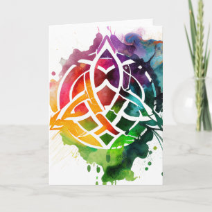Carte Saint-Patrick coloré Grunge Celtique Aquarelle Jou