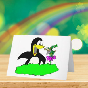 Carte Saint Patrick de Penguin et Leprechaun