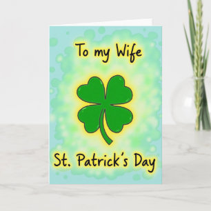 Carte Saint-Patrick Femme Trèfle en Aluminium