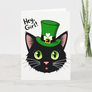 Carte Saint-Patrick Hey Girl Chat