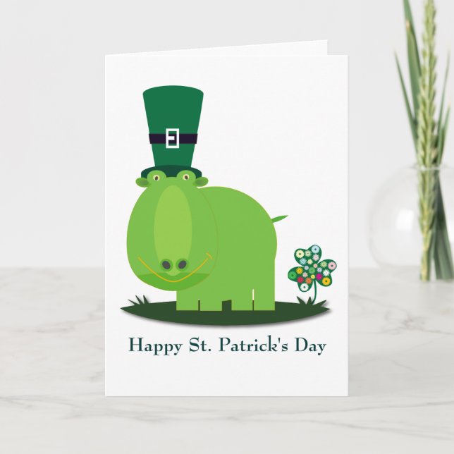 Carte Saint Patrick : HIPPO vert (Devant)