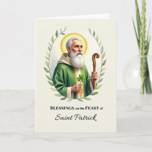 Carte Saint Patrick Jour de Fête Bénédictions Aquarelle 