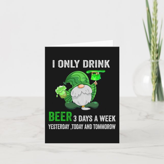Carte Saint Patrick jour je ne bois de la bière 3 jours  (Devant)