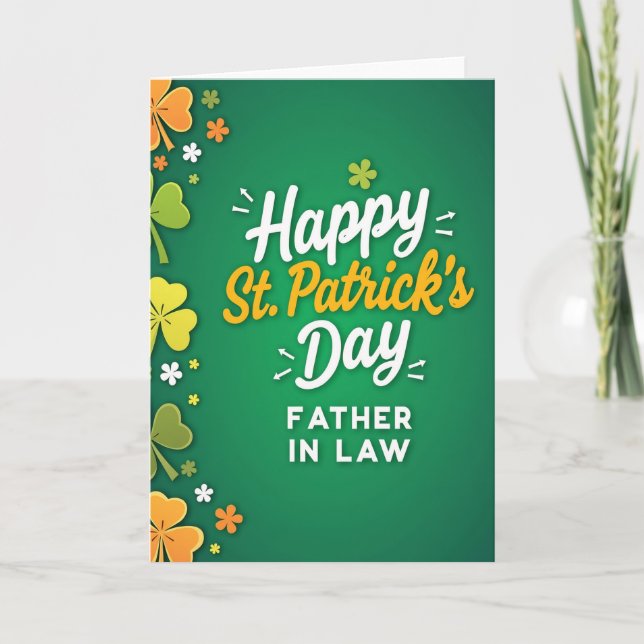 Carte Saint-Patrick pour beau-père (Devant)