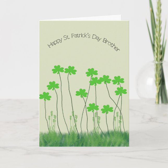 Carte Saint Patrick pour Frère avec Shamrock (Devant)