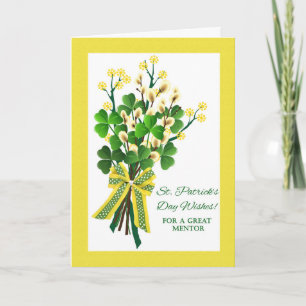 Carte Saint Patrick pour le mentor avec des Shamrocks