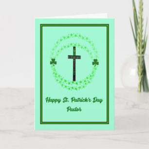 Carte Saint Patrick pour Pasteur avec Croix