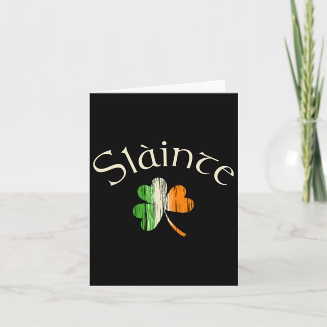 Carte Saint-Patrick Trèfle Irlandais Drapeau de l'Irland (Devant)