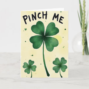 Carte Saint-Patrick Trèfle Pincez-Moi