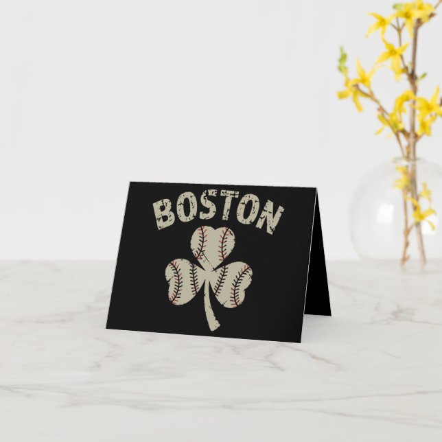 Carte Saint-Patrick vintage de Boston trèfle irlandais (Fleur jaune)