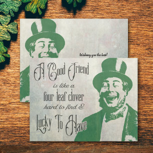 Carte Saint Patricks Amitié Typographie Vintage