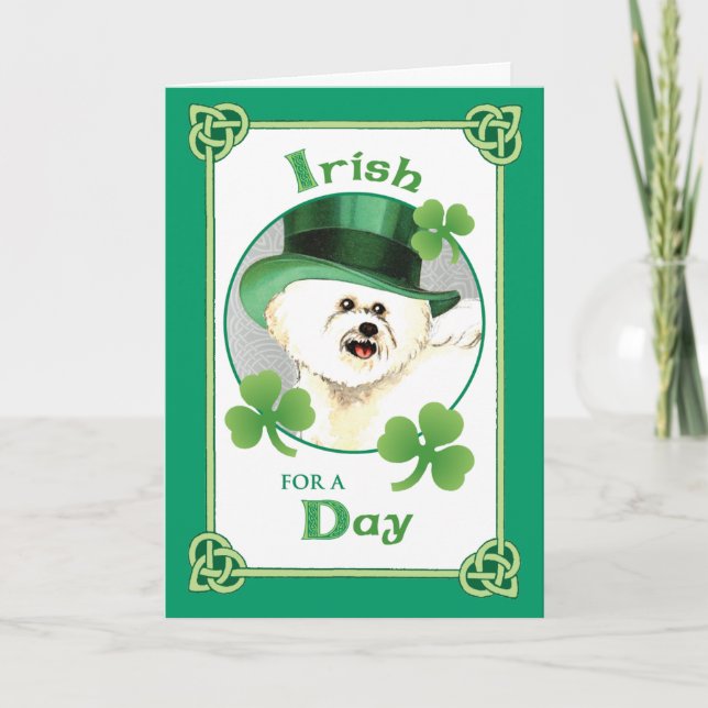 Carte Saint Patrick's Day Bichon (Devant)