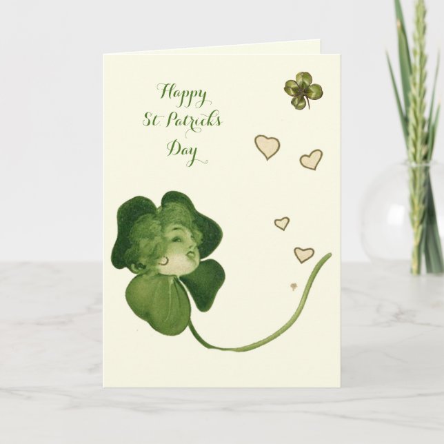 CARTE SAINT PATRICK'S DAY CHALEUREUSES SHAMROCKS DAMES A (Devant)