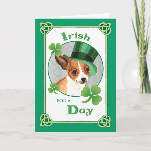 Carte Saint Patrick's Day Chihuahua (Devant)