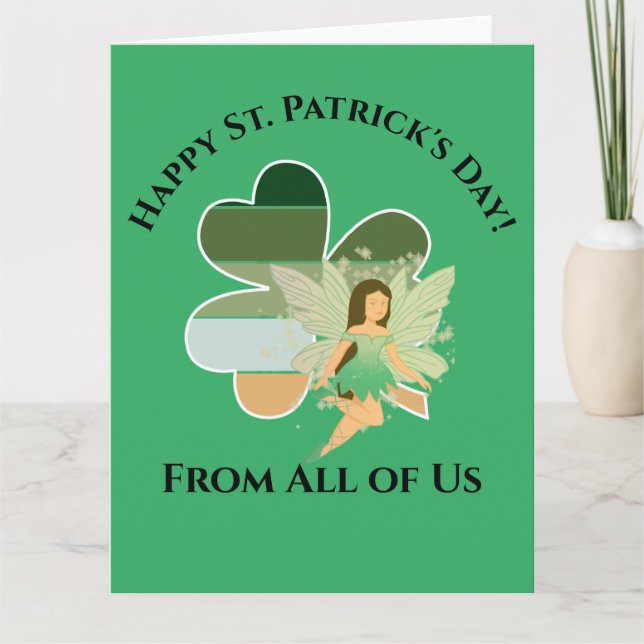Carte Saint Patrick's Day Distressed Shamrock irlandais  (Devant)