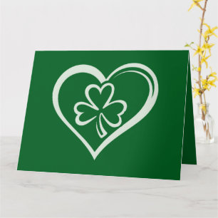 Carte Saint Patrick's Day Drôle Shamrock Coeur irlandais