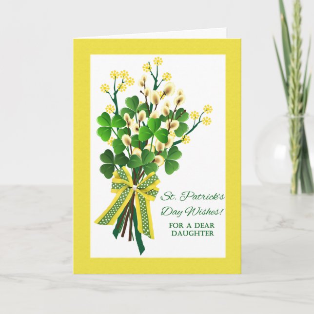 Carte Saint Patrick's Day for Daughter with Shamrock (Devant)