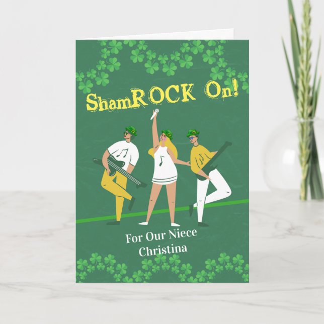 Carte Saint Patrick's Day for Niece Shamrock On (Devant)