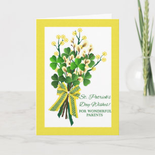 Carte Saint-Patrick's Day for Parents with Shamrocks