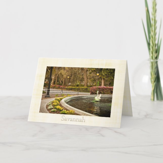 Carte Saint Patrick's Day - Forsyth Fountain, Savannah,  (Devant)