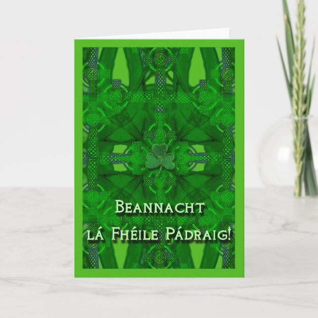Carte Saint Patrick's Day in Irish Celtic Inspiré (Devant)