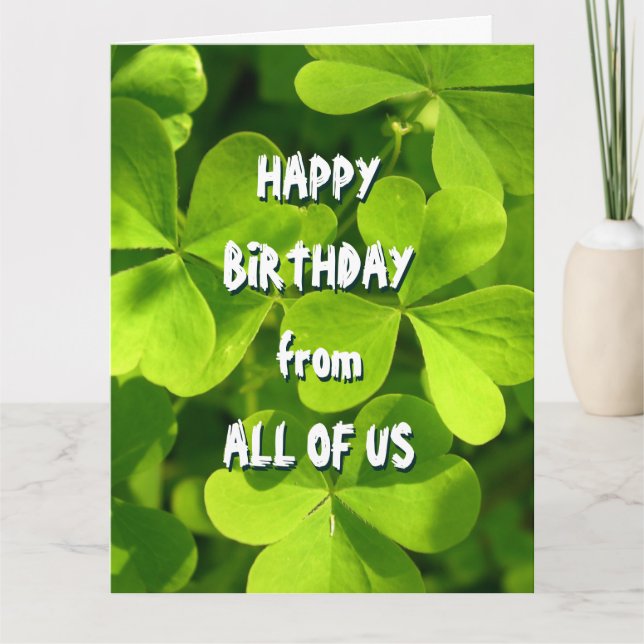 Carte Saint Patrick's Day Irlandais Anniversaire de tous (Devant)