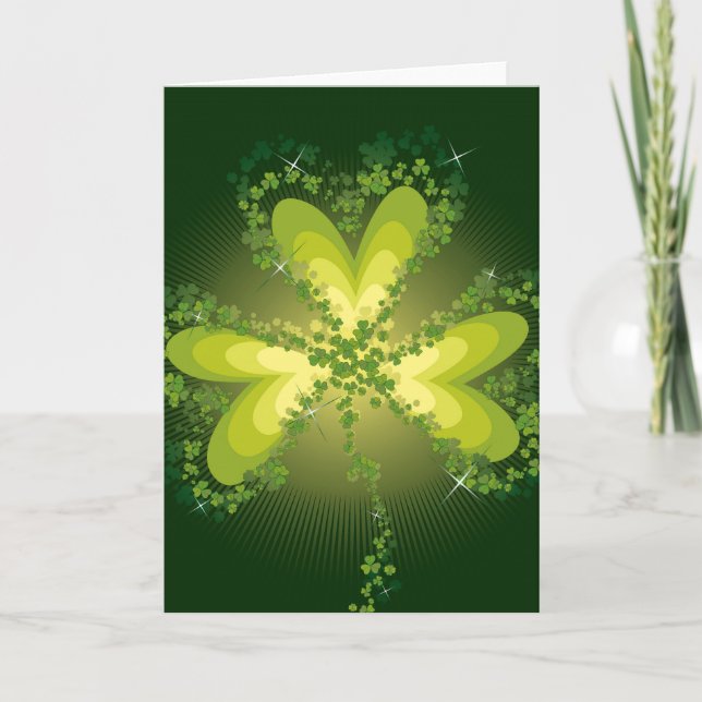 Carte Saint Patrick's Day Lucky Clovers Shamrock irlanda (Devant)