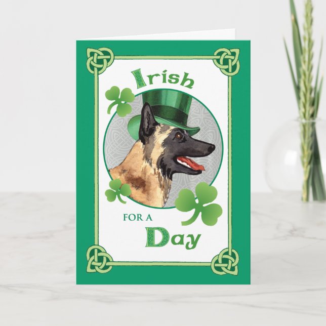 Carte Saint Patrick's Day Malinois (Devant)
