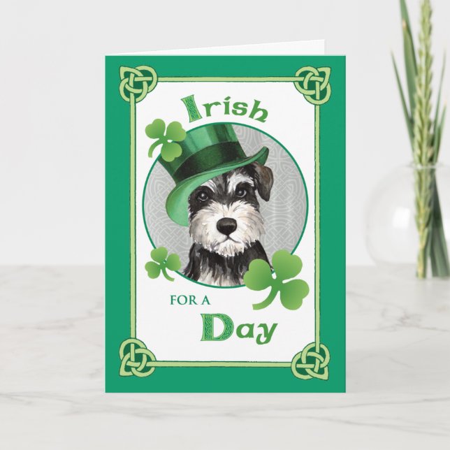 Carte Saint Patrick's Day Miniature Schnauzer (Devant)